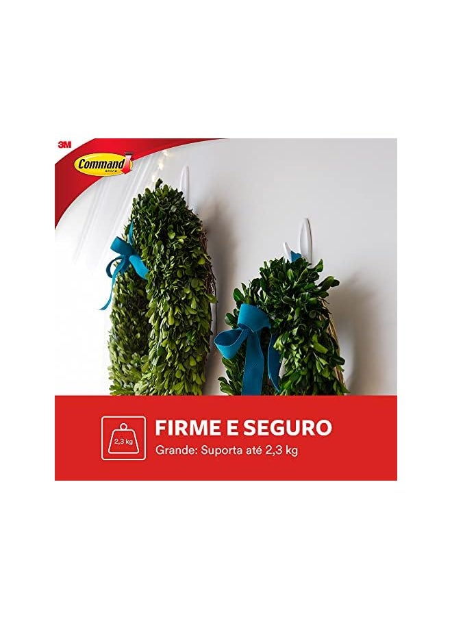 Command Command Designer Large Hook White color, 1 hook + 2 strips/pack | Holds 2.2 kg | Organize | Decoration | No Tools | Holds Strongly | Damage-Free Hanging  - Image 3