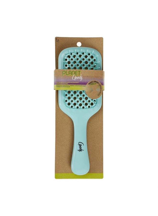 Goody Planet Goody Vented Paddle Brush, Teal - Detangler Comb for Thick, Curly & Fine Hair - Pain-Free Hair Accessories for Women, Men, & Kids - Removes Knots & Tangles - Ocean Rescue Recycled Plastic - Image 1