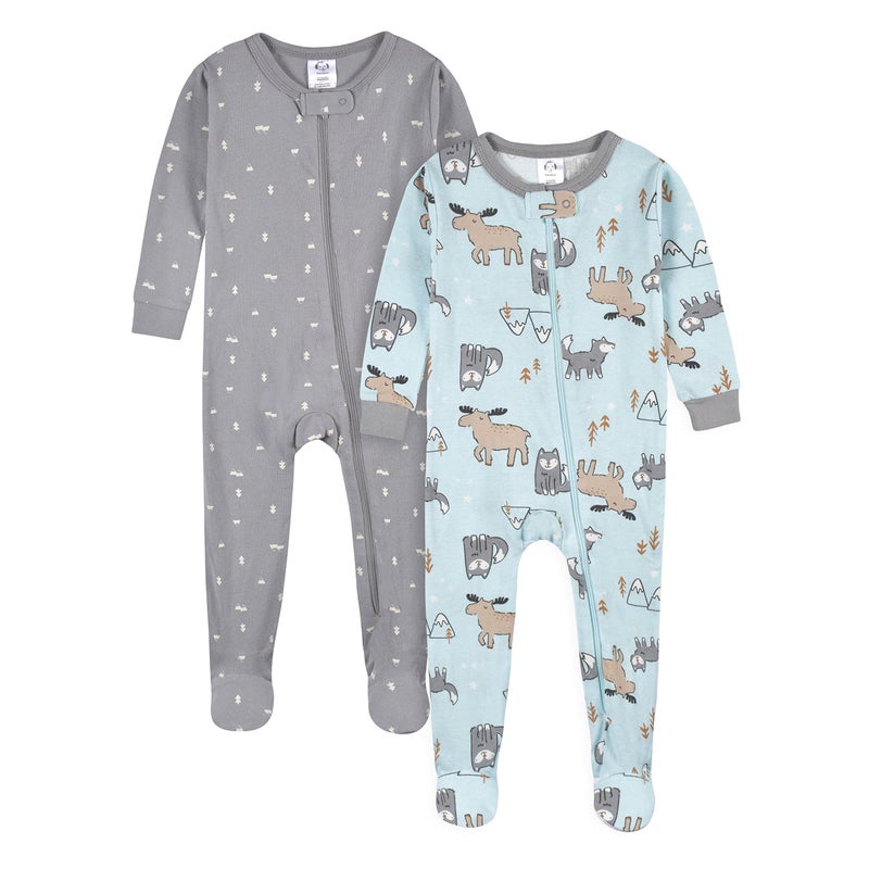 Gerber Baby Boys 4-pack Footed Pajamas And Toddler Sleepers, Dino And Arctic Animals, 9 Months US - Image 3