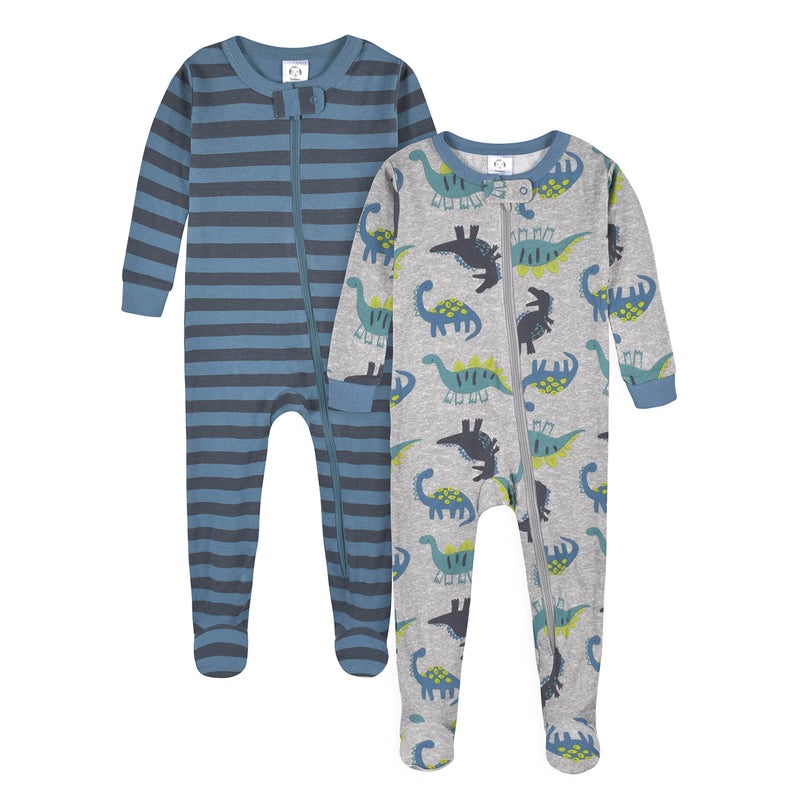 Gerber Baby Boys 4-pack Footed Pajamas And Toddler Sleepers, Dino And Arctic Animals, 9 Months US - Image 2