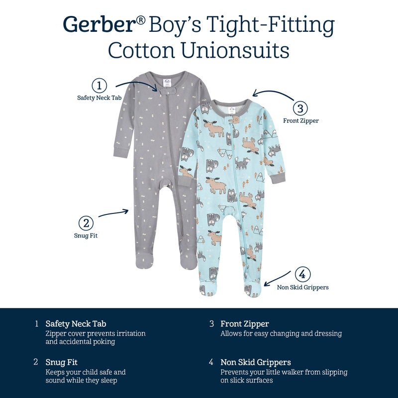 Gerber Baby Boys 4-pack Footed Pajamas And Toddler Sleepers, Dino And Arctic Animals, 9 Months US - Image 4