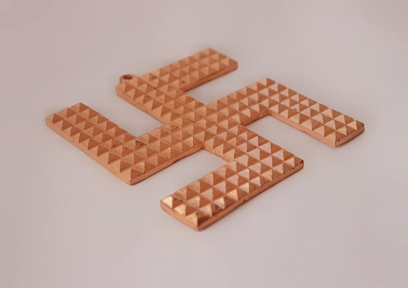TREE MAISON CORONATING HOMES Vastu Copper Swastik | 6 Inch |Weight-460gm Approx |Satiya Pyramid Door Sign | Vastu Dosh & Nazar Dosh Remedy | Prosperity & Success | Pack of 1 - Image 4