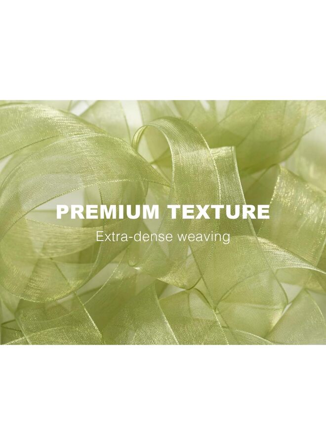 مجموعة شرائط الأورجانزا الملونة والشفافة المصنوعة يدوياً، مناسبة لتغليف الهدايا، والأقواس، ودعوات الزفاف، وتغليف أكاليل الزهور (أخضر داكن، أصفر فاتح، مشمشي). - Image 4