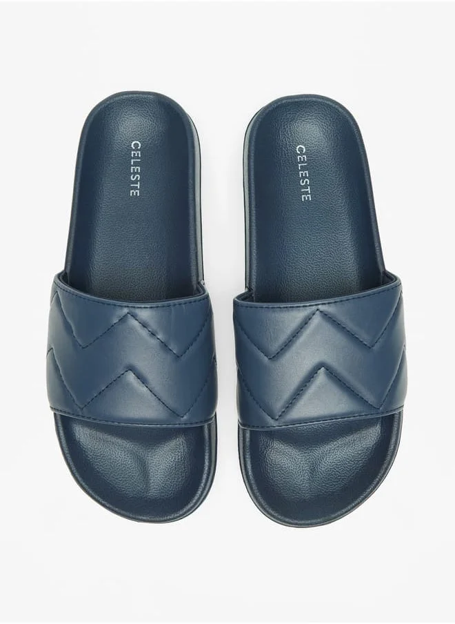 سيليست Womens Quilted Slip-On Slides