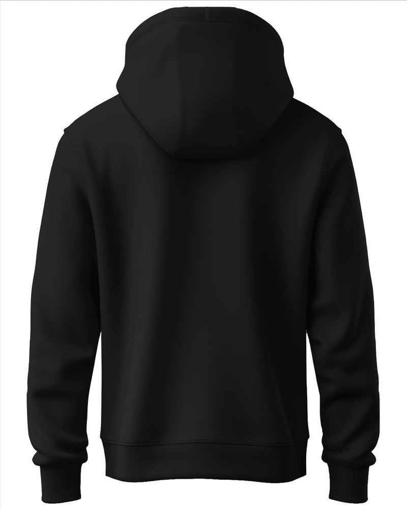 ADRO Men's Cotton Neck Hooded Sweatshirt (H24-PLN-BL_Black - Image 3