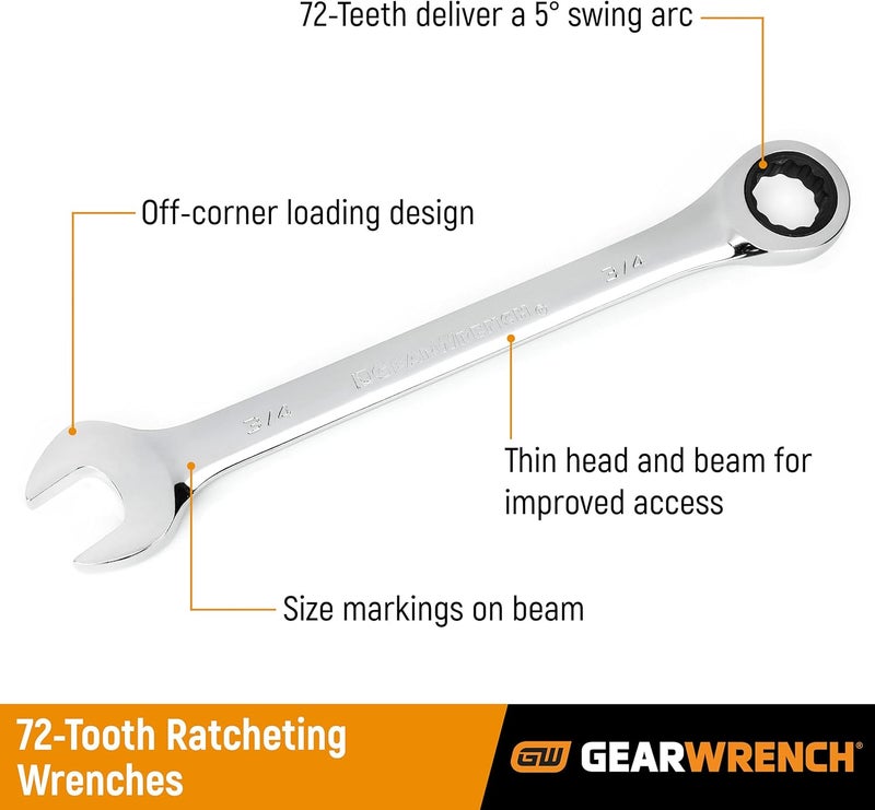 GEARWRENCH 12 Pt Ratcheting Combination Wrench 112  9042 - Image 2