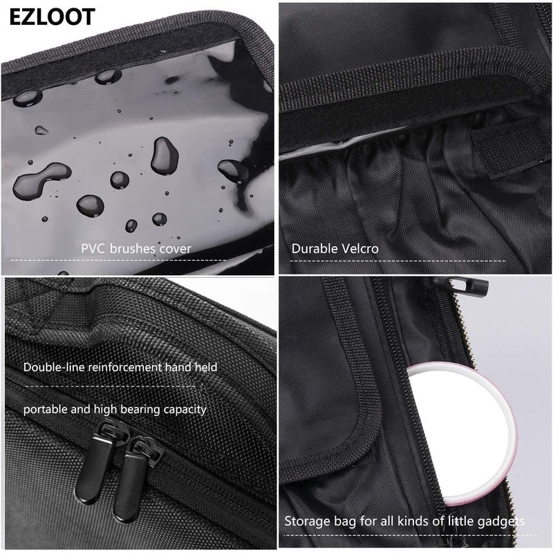 EZLOOT Small Travel Storage Makeup Case  Professional Cosmetic Makeup Bag Organizer for Girls and Women Accessories Case Tools Case Black 10 INCH 1 Layer - Image 3