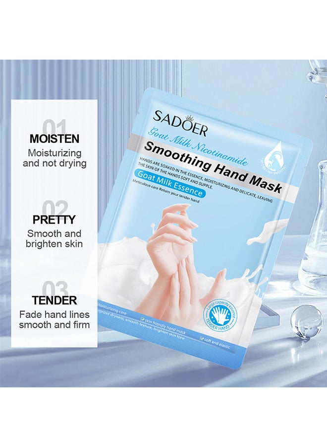 SADOER 5 pack Goat Milk Hand Mask Moisturizing Glove, Hand Peel Mask Exfoliating Gloves, Hand Repair Glove for Dry Hands Treatment, Remove Dead Skin, Rough Skin  - Image 3