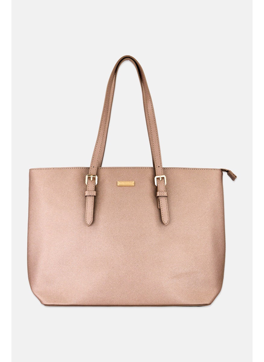 Kathy Ireland Women Brand  Logo Handbag, Bronze  - Image 1