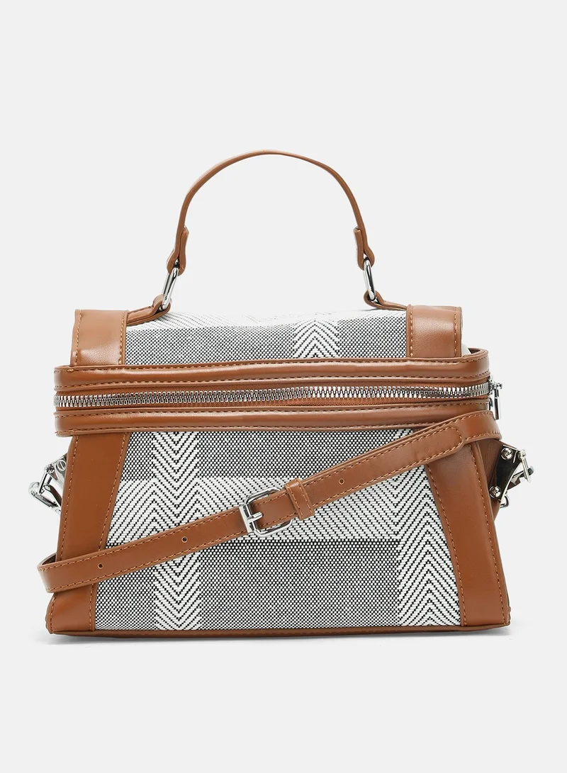 Haute Sauce  Chevron Top Handle Handbag for Women | Best Price UAE