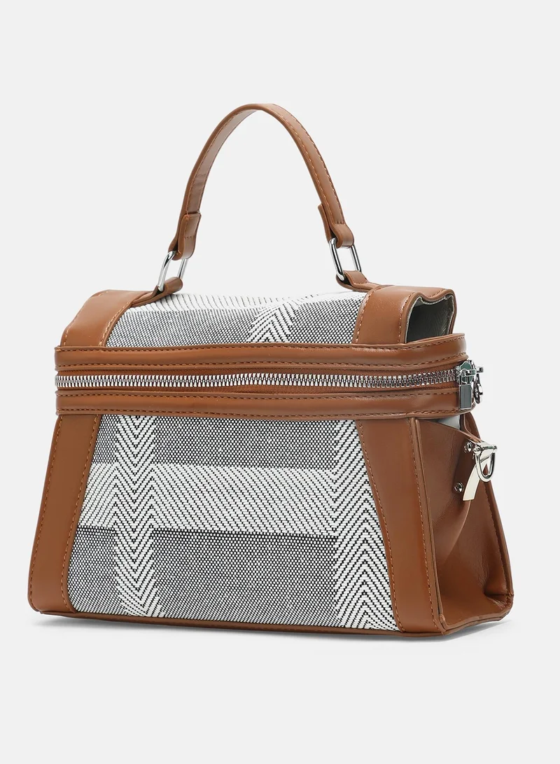 Haute Sauce  Chevron Top Handle Handbag for Women | Best Price UAE