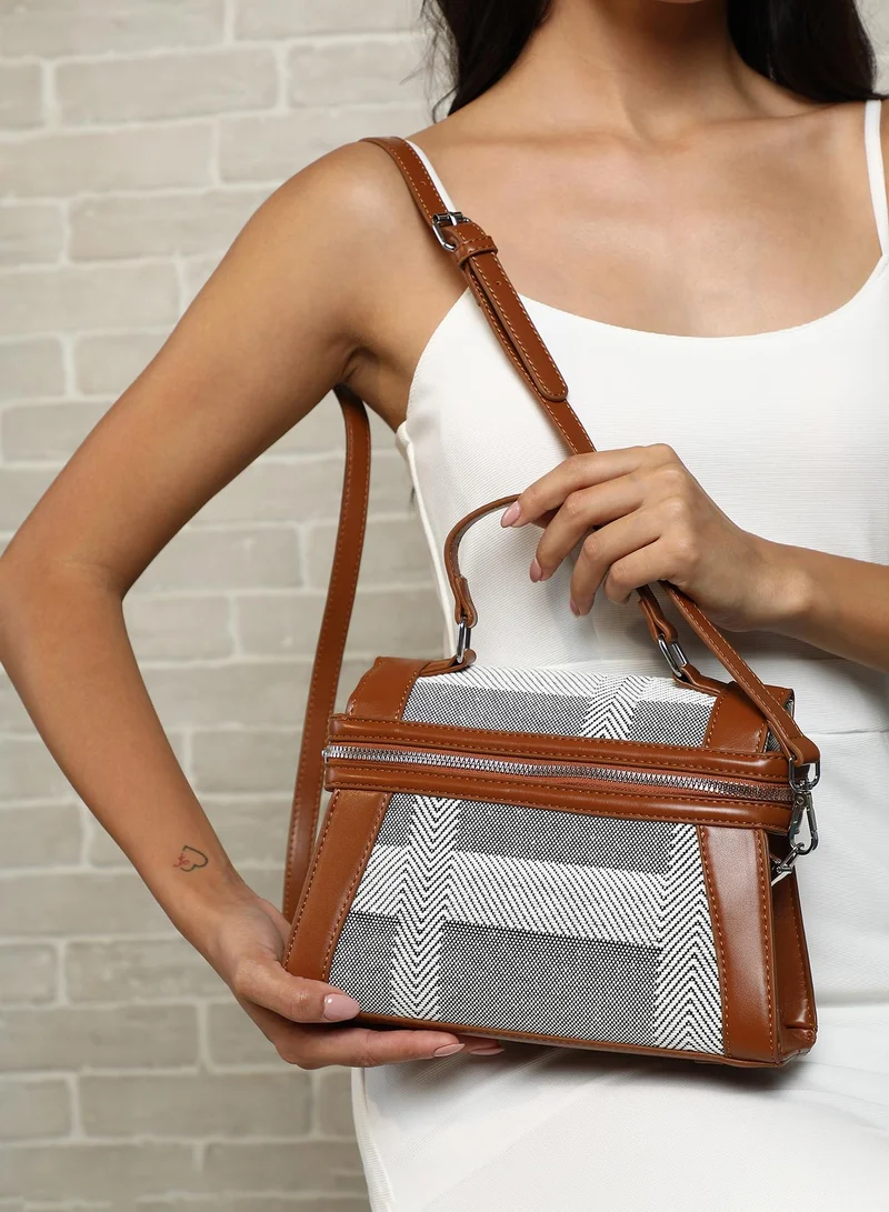 Haute Sauce  Chevron Top Handle Handbag for Women | Best Price UAE