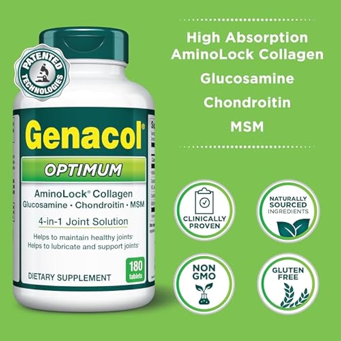 Genacol Optimum – Glucosamine, Chondroitin, MSM & Ultra-Hydrolyzed Collagen Joint Supplement, Complete Formula for Joints and Cartilage, 180 Tablets (60-Day Supply) - Image 5