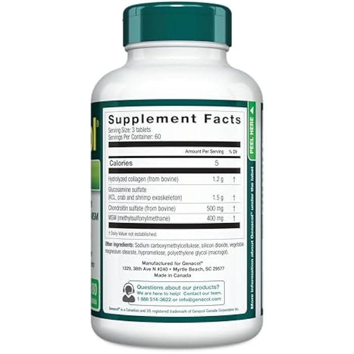 Genacol Optimum – Glucosamine, Chondroitin, MSM & Ultra-Hydrolyzed Collagen Joint Supplement, Complete Formula for Joints and Cartilage, 180 Tablets (60-Day Supply) - Image 3