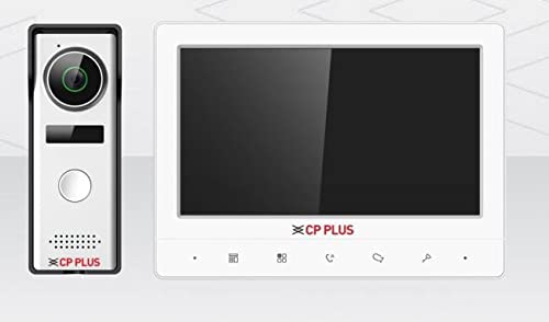 CP PLUS 7 TFT Screen Video Intercom Kit with Waterproof Camera and Touch Screen CPUVK701A White