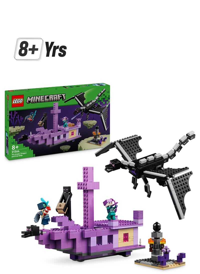 LEGO Minecraft The Ender Dragon And End Ship Adventure Toy And Exploration Set, Video-Game Building Set, Explorer Action Playset For Kids, Gift For Boys And Girls Aged 8 Plus 21264 (657 Pieces)  - Image 1