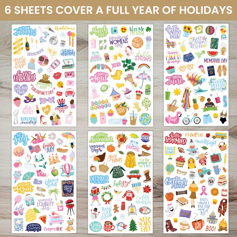 bloom daily planners New Holiday Seasonal Planner Sticker Sheets - Seasonal Sticker Pack - Over 250 Stickers Per Pack! - Image 2
