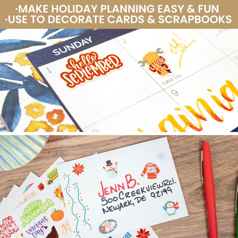 bloom daily planners New Holiday Seasonal Planner Sticker Sheets - Seasonal Sticker Pack - Over 250 Stickers Per Pack! - Image 3