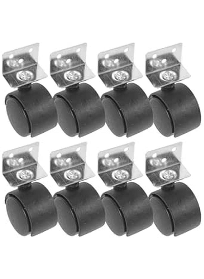8 Pcs 1 5 Inch L Shaped Nylon Swivel Caster Wheels For Office Chair And Cabinet Replacement - Image 1