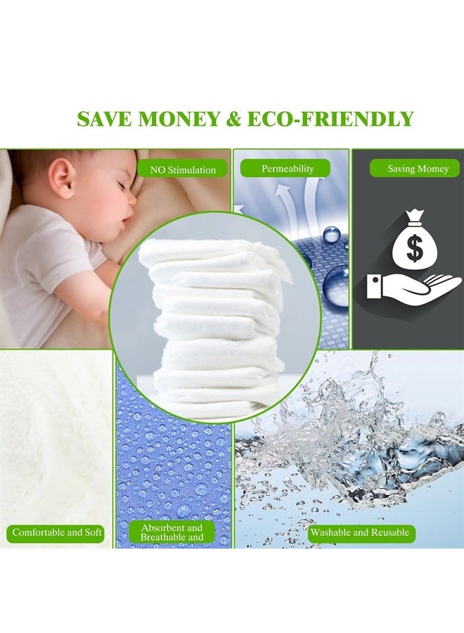Fasoar Prefold Cloth Diapers, Fasoar 3 Ply Baby Washable Cotton Diapers Covers for Babies to Toddlers Multi-Use (10-35 lbs) Count(12) - Image 3