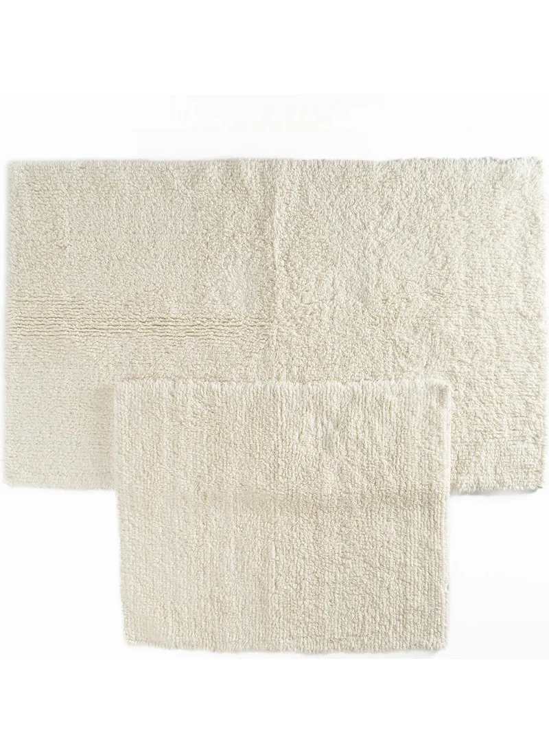 Soley | Monolo | Natural Cotton 2-Piece Bathroom Rug Set