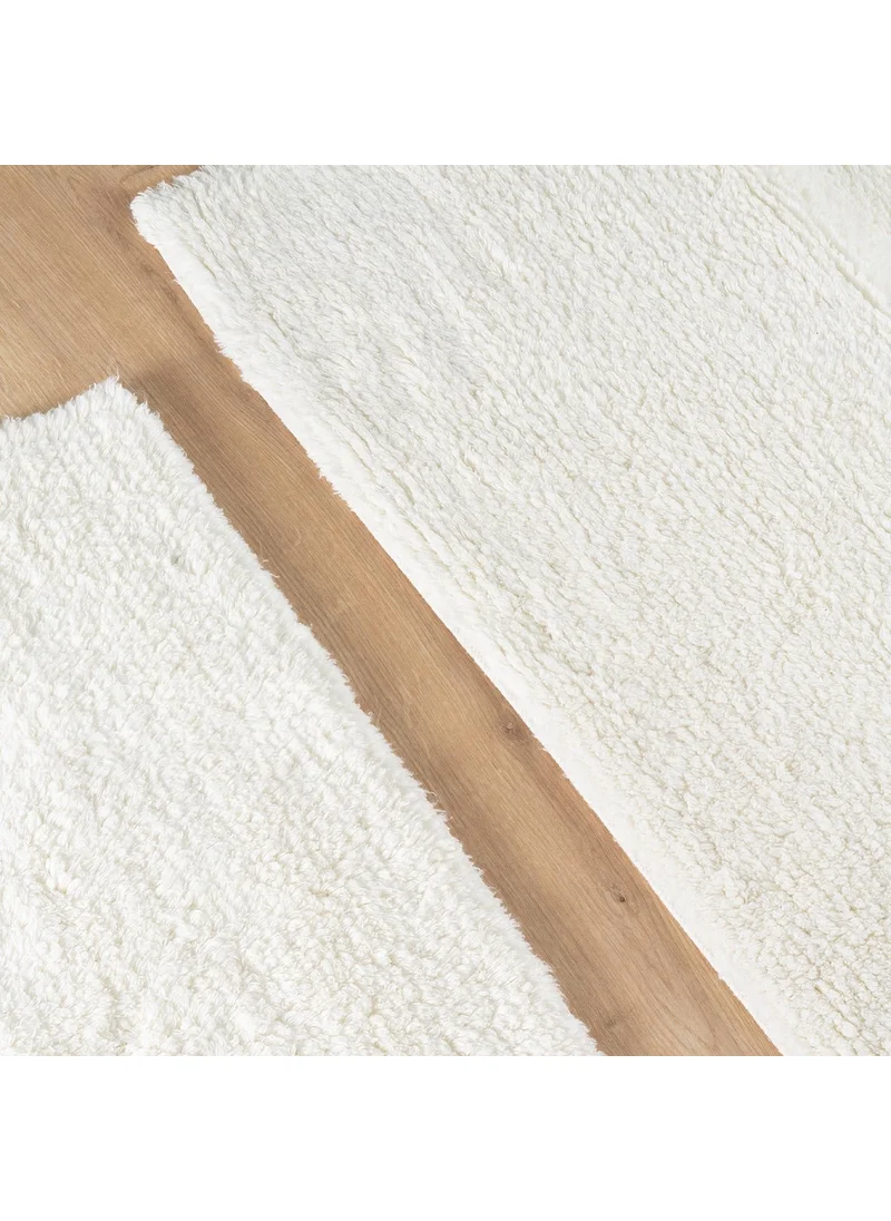 Soley | Monolo | Natural Cotton 2-Piece Bathroom Rug Set