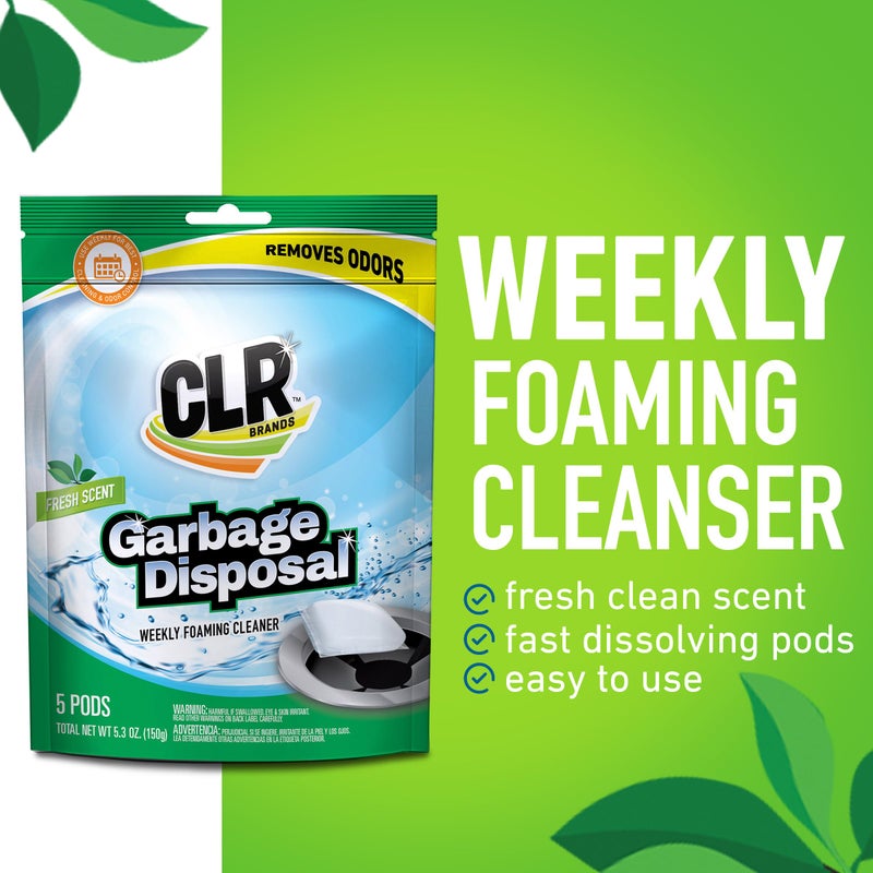 CLR Brands Garbage Disposal Cleaner and Deodorizer Pods, 20 Count, Fresh Scent, Foaming Drain Odor Eliminator, 5 Month Supply - Image 3