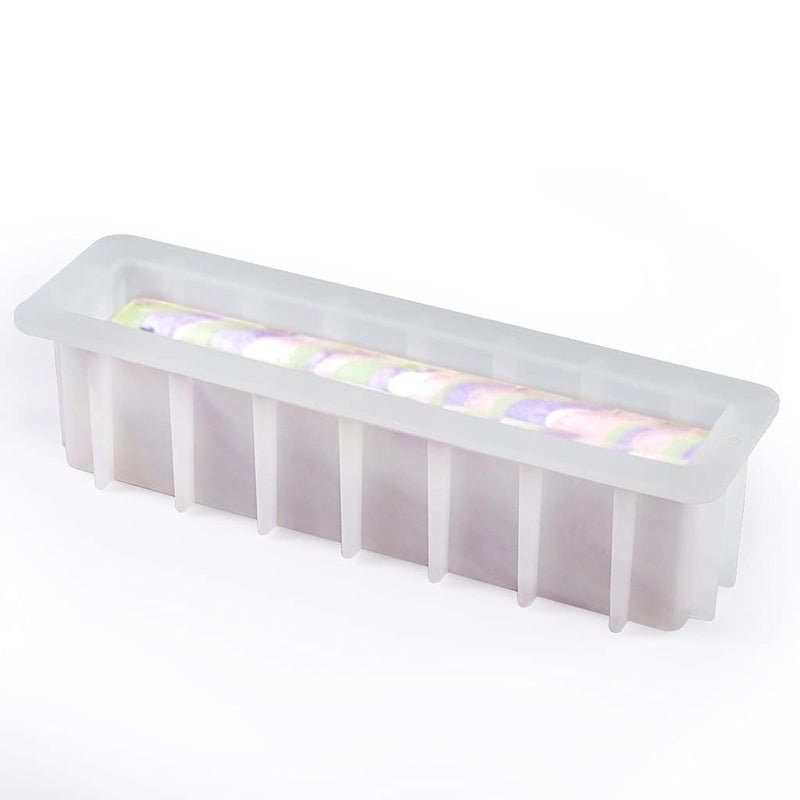 Sanbege Loaf Soap Mold 12 Large Rectangular Silicone Mold Swirl Making Tool for DIY Soap Handmade Candles Resin Casting Homemade Desserts Capacity 50 oz