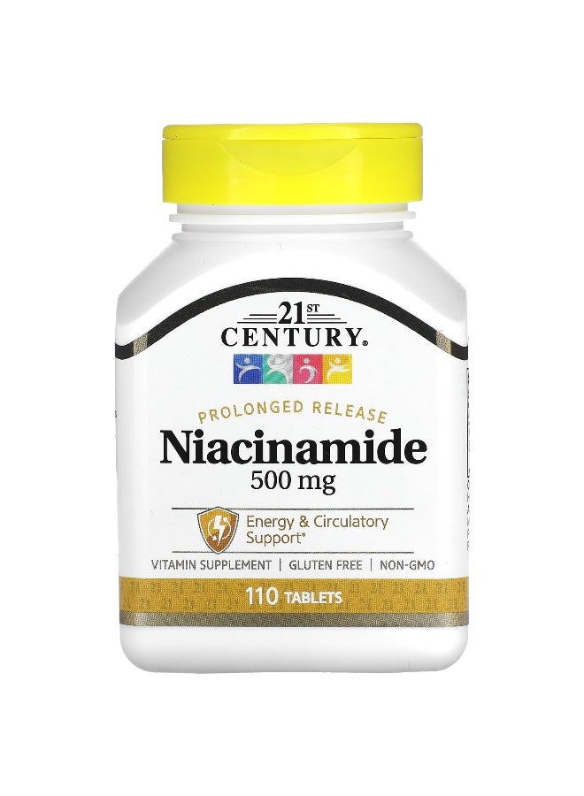 21st Century, Prolonged Release Niacinamide, 500 mg, 110 Tablets (Packaging may vary)