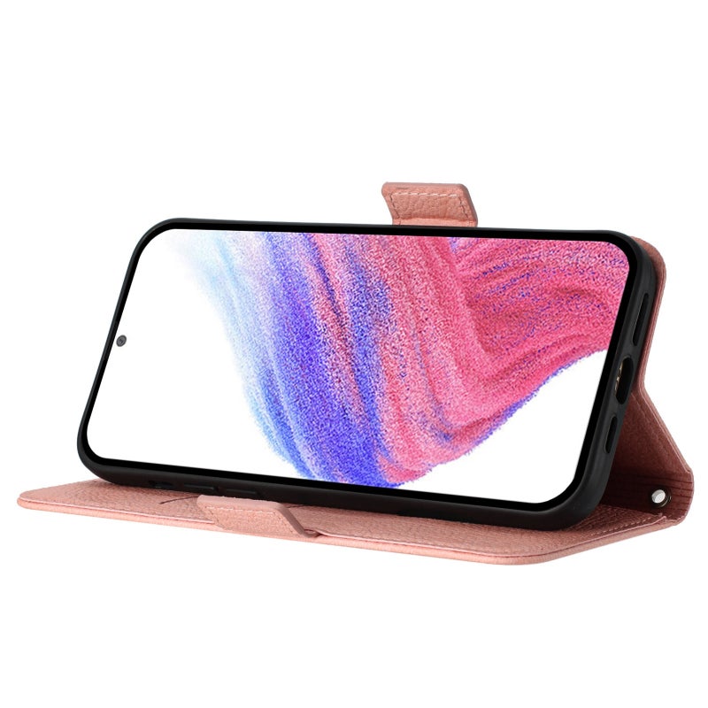 HuHa Protective Cover For Google Pixel 5 Embossed Rose RFID Anti-theft Leather Phone Case(Pink) - Image 3