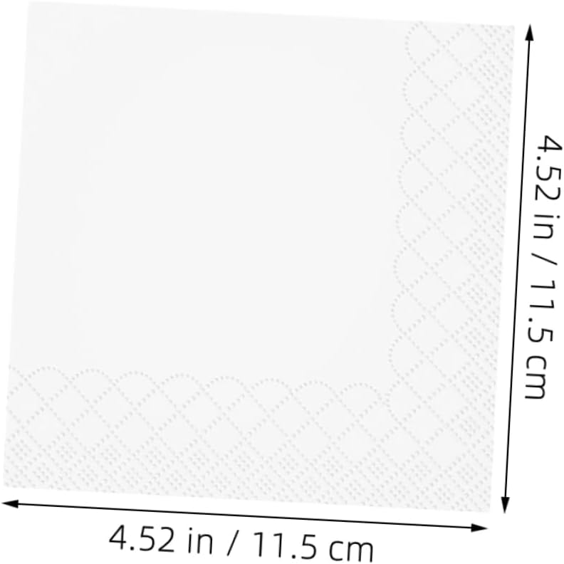 White Embossed Paper Dinner Napkins 100 Sheets Elegant Scalloped Edges for Weddings Parties Events - Image 3