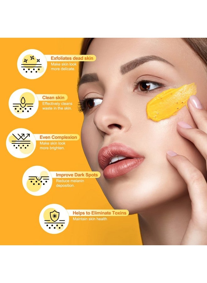 POP MODERN.C Vitamin C and Turmeric Face Scrub Cream Organics Microdermabrasion Facial Scrub Exfoliating Clears Blackheads Improve Dark Spot Acne with Strawberry Extract Exfoliator - Image 3