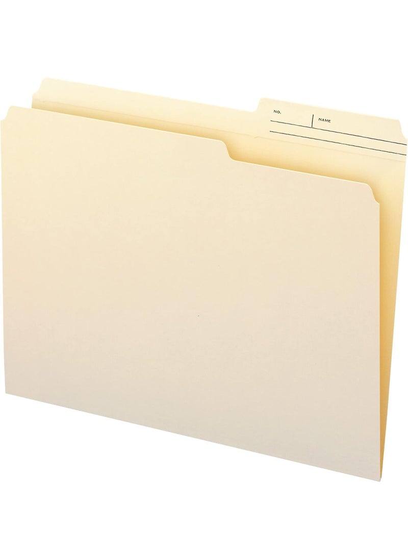 Smead Smead File Folders, Reinforced 2/5-Cut Right Position Printed Tab, Guide Height, Letter Size, Manila, 100 Per Box (10388)  - Image 2