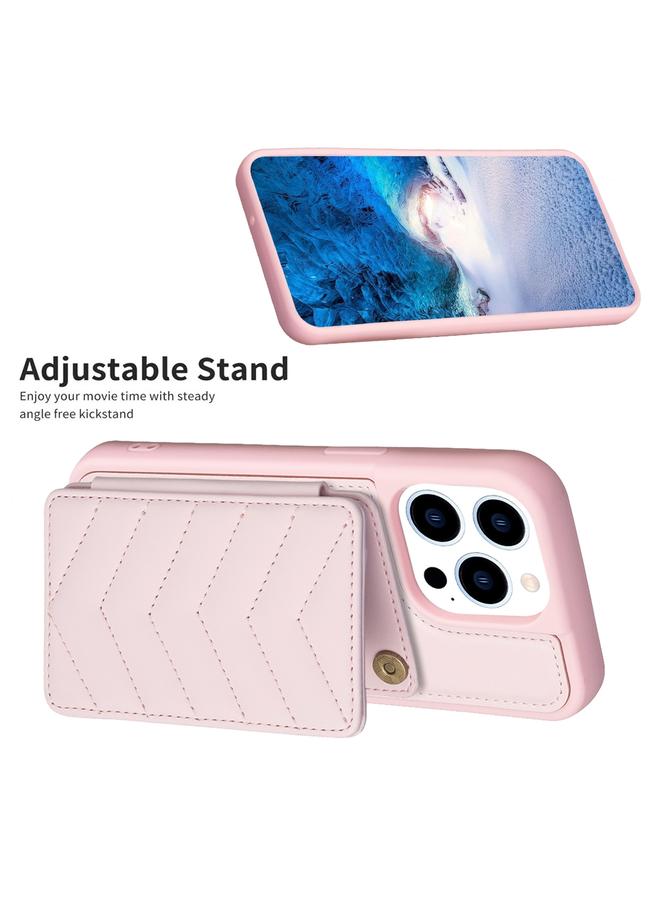 اس-توب جراب هاتف iPhone 13 Pro BF26 بنمط موجة مع حامل بطاقة - Image 5