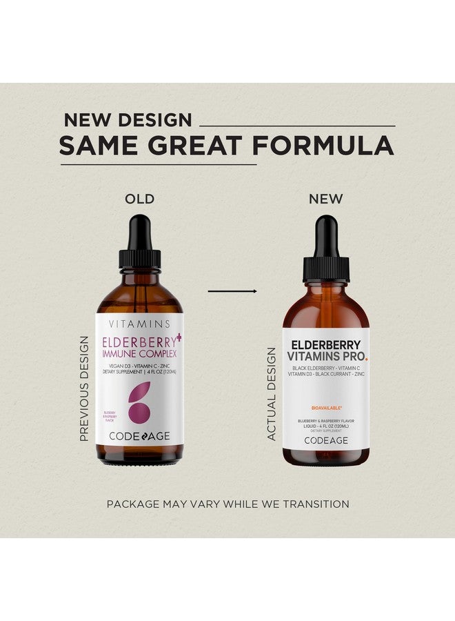 Codeage Elderberry Vitamins Pro - Organic Black Elderberry Liquid Drops - Vitamin C, D3, Zinc, Black Currant - 2-Month Supply - Black Sambucus Liquid - Supplement for Adults & Kids - 4 fl oz - Image 3