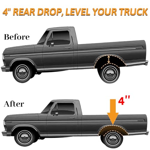 GDYDI 4'' Drop Shackles and Hangers Kit for 1988-1998 Chevy GMC C1500 2WD Lowering Set - Image 3