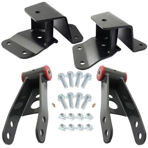 GDYDI 4'' Drop Shackles and Hangers Kit for 1988-1998 Chevy GMC C1500 2WD Lowering Set - Image 1