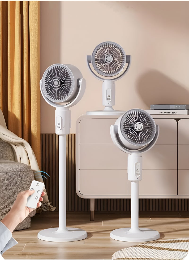 Toshionics - Floor Mounted Circulating Fan with Adjustable Height Built-In Aromatherapy and Mosquito Repellent Box 5-Speed Strong Wind Modes Remote Control and Battery Operation Automatic Left and Right Head Rotation Manual Up and Down Adjustment 8-Hour Timer Three-in-One Use as Bench Vertical or Floor Fan Quiet Motor Easy-to-Clean Detachable Design Ideal for Home Office RVs Camping Indoor and Outdoor Fan - Image 1