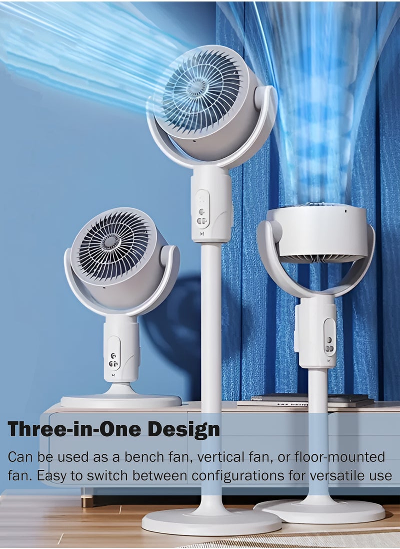 Toshionics - Floor Mounted Circulating Fan with Adjustable Height Built-In Aromatherapy and Mosquito Repellent Box 5-Speed Strong Wind Modes Remote Control and Battery Operation Automatic Left and Right Head Rotation Manual Up and Down Adjustment 8-Hour Timer Three-in-One Use as Bench Vertical or Floor Fan Quiet Motor Easy-to-Clean Detachable Design Ideal for Home Office RVs Camping Indoor and Outdoor Fan - Image 1
