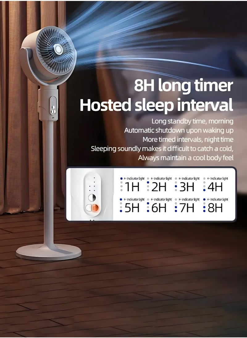 Toshionics - Floor Mounted Circulating Fan with Adjustable Height Built-In Aromatherapy and Mosquito Repellent Box 5-Speed Strong Wind Modes Remote Control and Battery Operation Automatic Left and Right Head Rotation Manual Up and Down Adjustment 8-Hour Timer Three-in-One Use as Bench Vertical or Floor Fan Quiet Motor Easy-to-Clean Detachable Design Ideal for Home Office RVs Camping Indoor and Outdoor Fan - Image 1