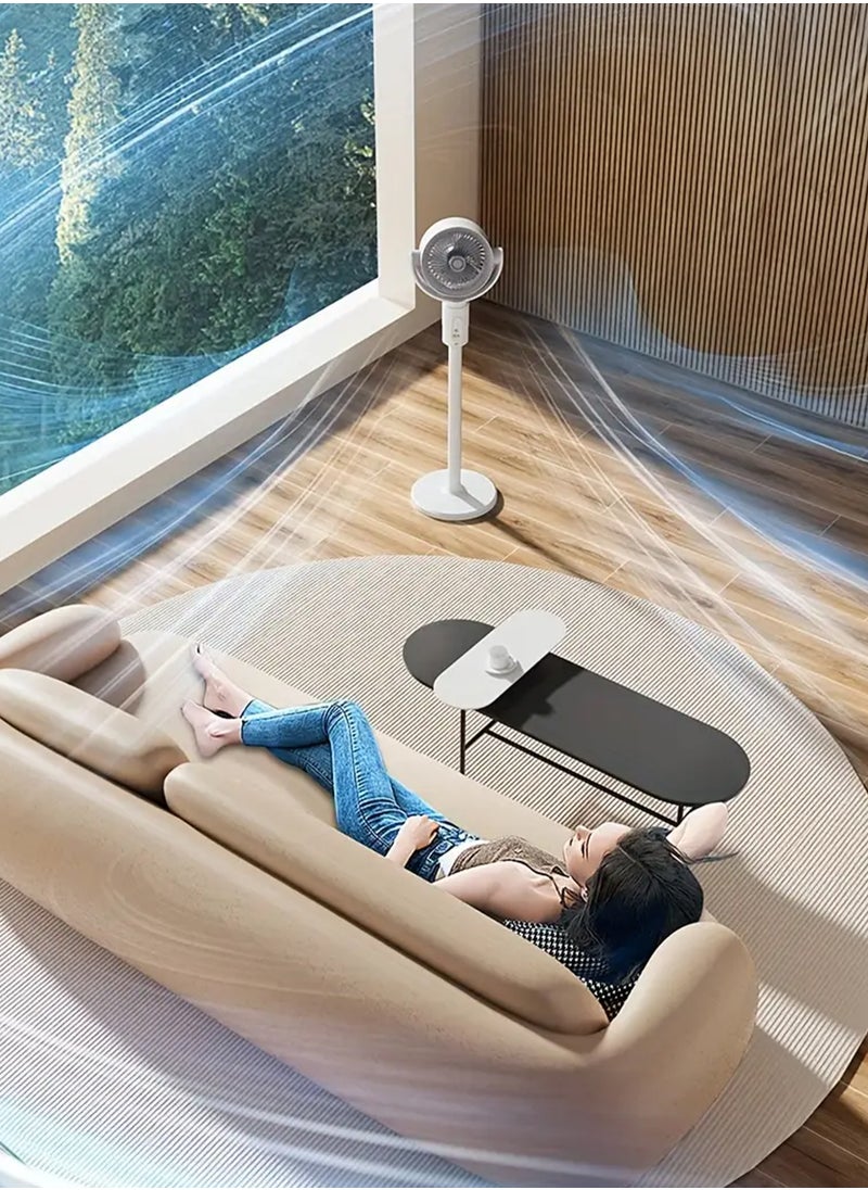 Toshionics - Floor Mounted Circulating Fan with Adjustable Height Built-In Aromatherapy and Mosquito Repellent Box 5-Speed Strong Wind Modes Remote Control and Battery Operation Automatic Left and Right Head Rotation Manual Up and Down Adjustment 8-Hour Timer Three-in-One Use as Bench Vertical or Floor Fan Quiet Motor Easy-to-Clean Detachable Design Ideal for Home Office RVs Camping Indoor and Outdoor Fan - Image 1