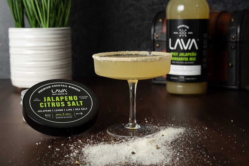 LAVA Premium Jalapeno Citrus Margarita Salt Cocktail Rimmer, All Natural Spicy Margarita Rimmer Salt, Sea Salt Rocks, Real Lime, No Silicon Dioxide, with Easy Screw-On Lid - 6oz - Image 2