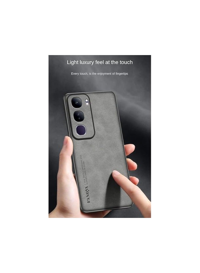 general Case Compatible with Vivo Y19s 4G Case, Skin-Friendly Leather Case Soft TPU Silicone Edges Anti-Fingerprint Anti-Drop Shockproof Protective Cover for vivo Y19s 4G - Image 4