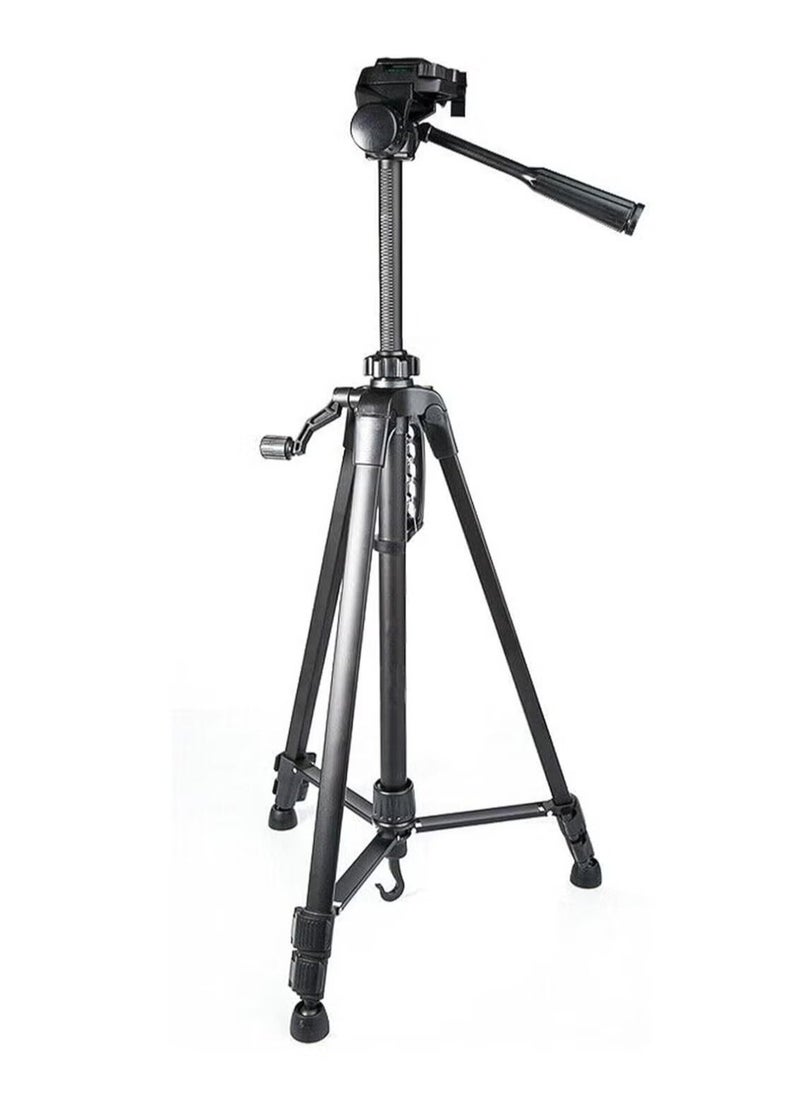 ELTRAZONE - Aluminum Portable Tripod for DSLR Camera & Camcorder WF-3520 – Lightweight, Sturdy, Adjustable, and Compact Tripod for Photography, Video Recording, and Vlogging – Black - Image 1