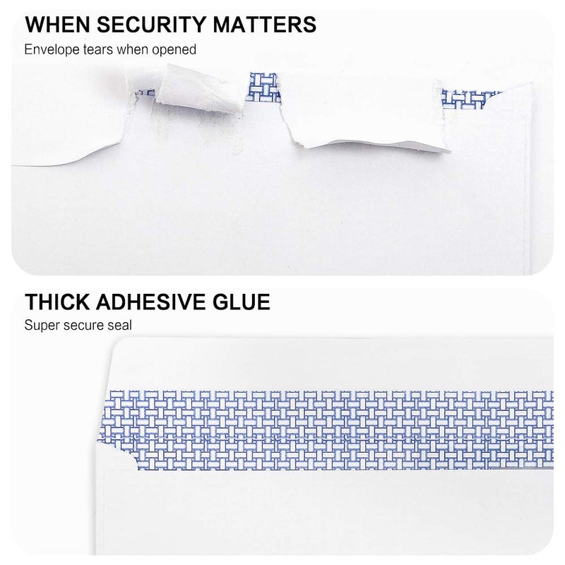 HERKKA #9 Double Window Security Envelopes, HERKKA No.9 Double Window Business Envelopes Designed for Quickbooks Invoices and Business Statements - Number 9 Size 3 7/8 Inch X 8 7/8 Inch - 24 LB - 1000 Pack - Image 2