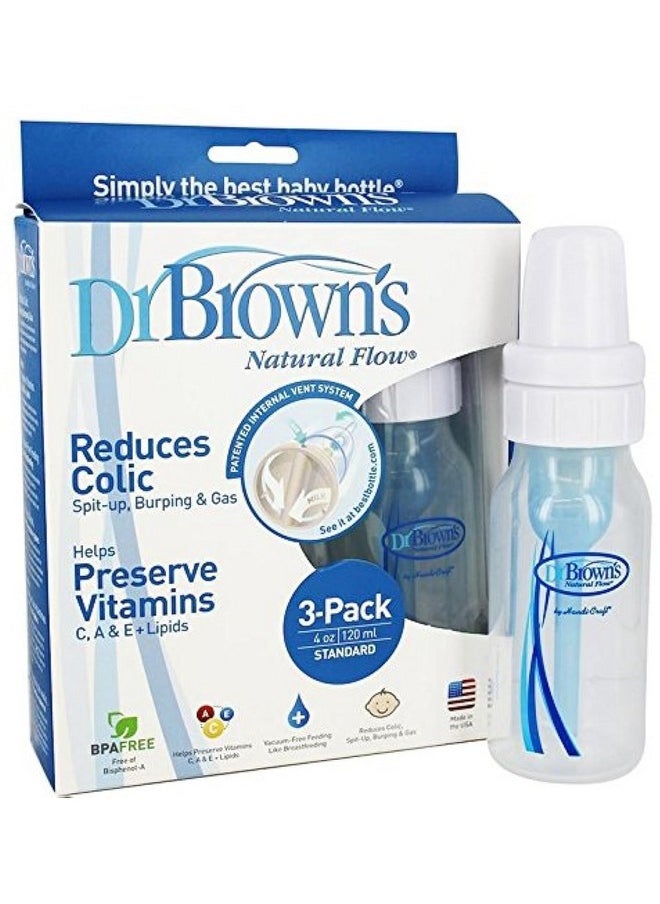 Dr. Brown's زجاجة أصلية، 4 أونصة، عبوة من 3 قطع 