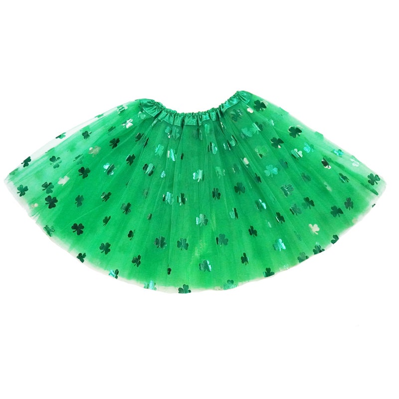 DMLBC Adult Women St. Patrick's Day Green Tutu Skirt Teens Shamrock Tutu Dress St Patricks Day Running Costume (Green, Large) - Image 1
