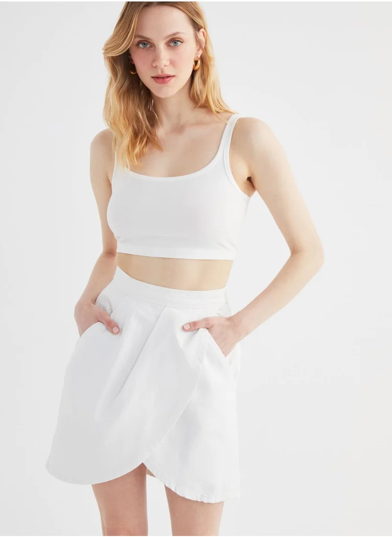 trendyol Asymmetric Denim Mini Skirt