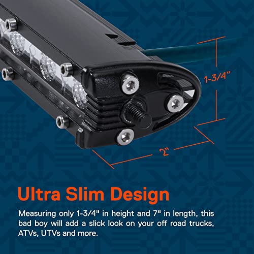 ONLINE LED STORE True Mods 2pc 7" Ultra-Slim Single Row Off Road LED Light Bar [1530lm] [18W] [IP68 Waterproof] [12V - 24V] Fog/Driving/Work Lights for Trucks ATV Cars - 60 Degrees Flood Light - Image 3