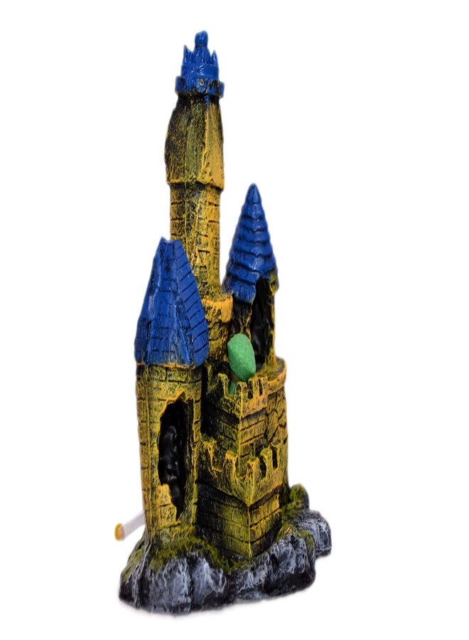CHOOSTIX Aquachoo Aquarium Decor, Ornaments, Underwater Treasures, Broken Yellow Castle with Blue Roof, Air Tube, 375 g - Image 3